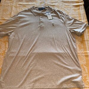 Ralph Lauren Beige Polo Shirt classic fit size XL NWT